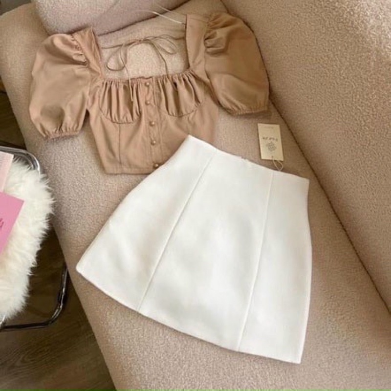 Chân váy chữ A Tacta màu trơn khoá kéo có size S/M/L dáng ngắn có lót trong - Mã: 742 TV-Fashion
