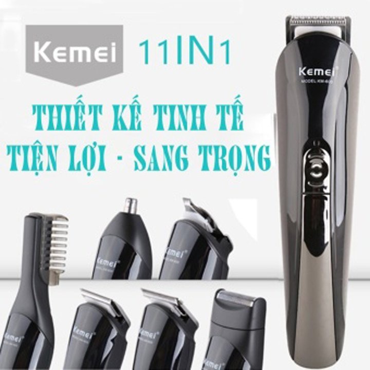 Tông đơ cắt tóc đa năng 6 in 1 kemei KM600 dành cho người Việt