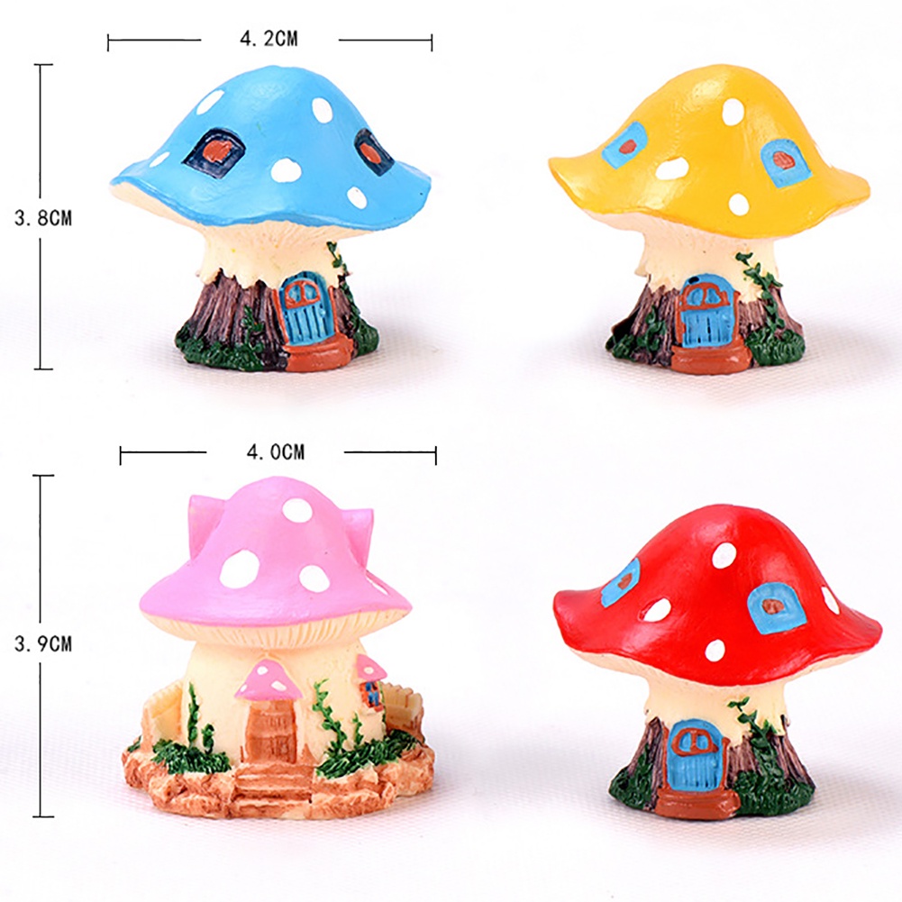 Mô Hình Ngôi Nhà Nấm Bằng Nhựa Resin Màu Sắc Tươi Sáng Trang Trí Cây Bonsai