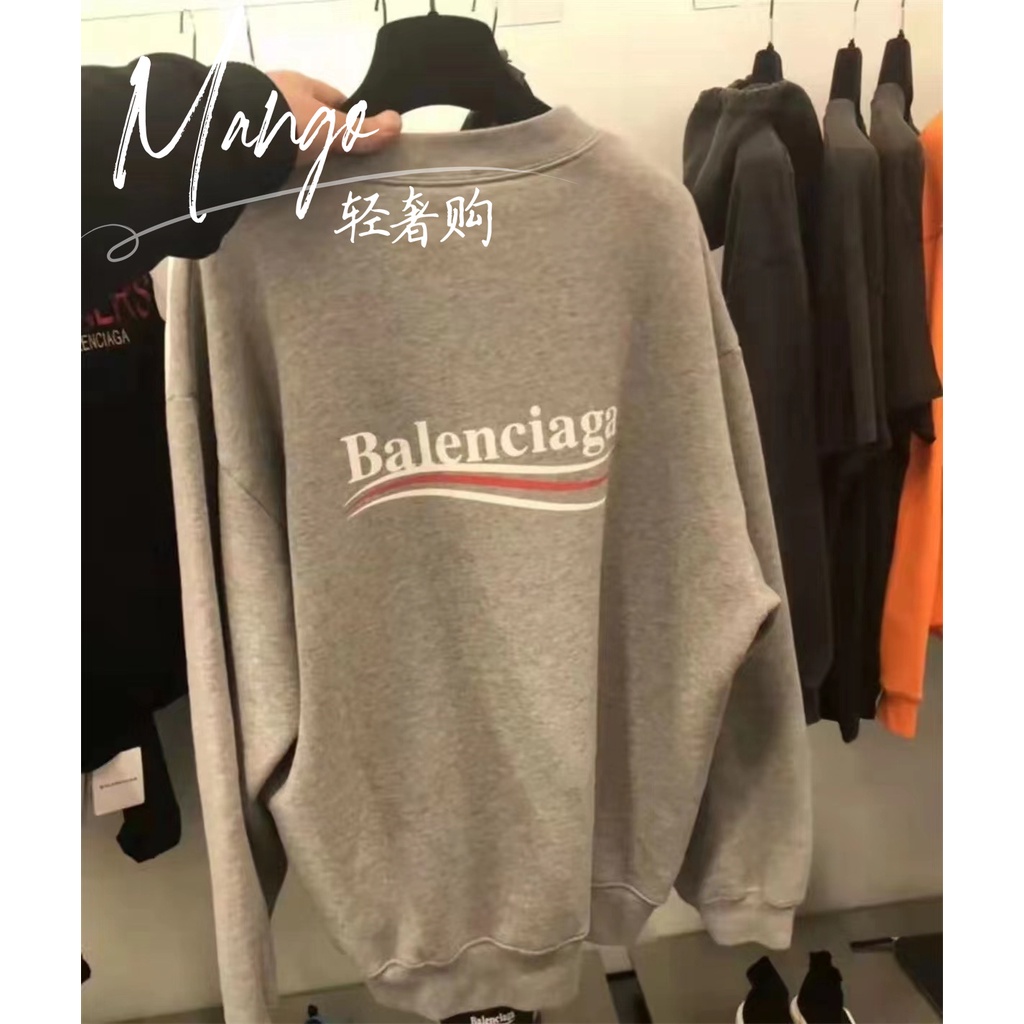 Balenciaga Áo sweater Tay Dài Cổ Tròn In Chữ Và logo Thời Trang Cho Nam Và Nữ
