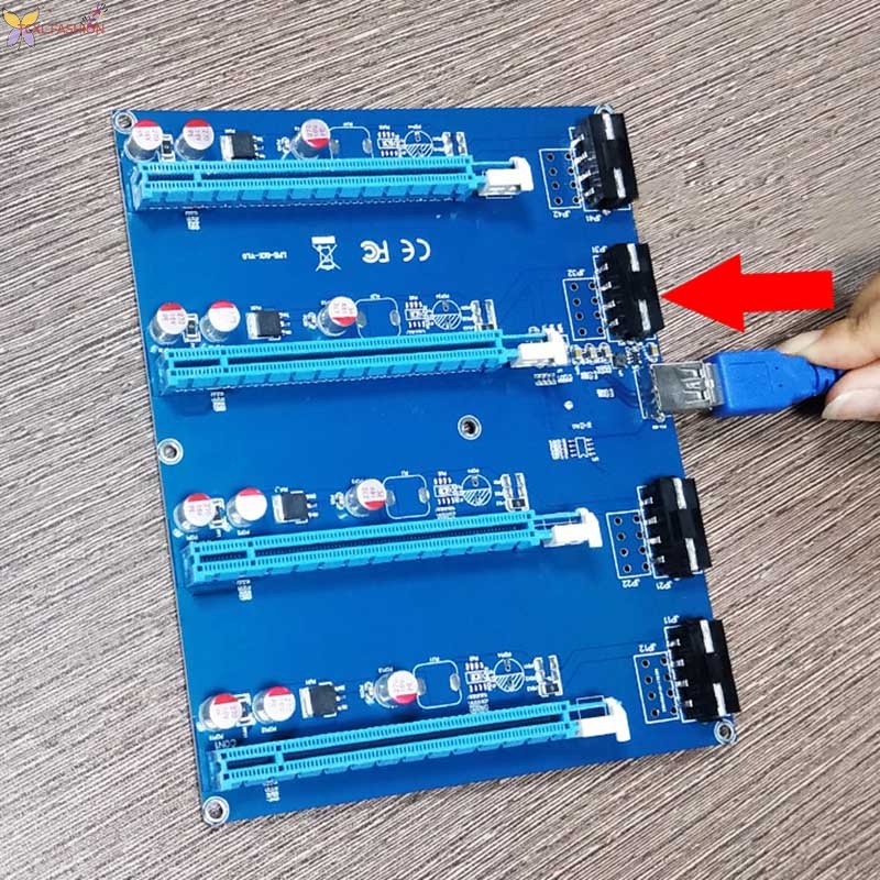 Bộ Card Mở Rộng Pci-E X1 Sang 4pci-e X16 Mở Rộng 1 Đến 4 Cổng Pci