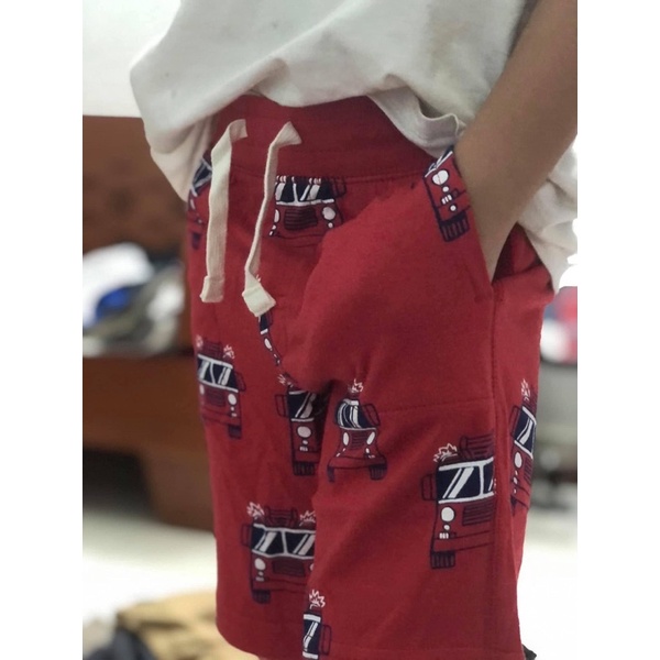 Quần short quần đùi bé trai Kids đỏ hoạ tiết ô tô siêu đỉnh size 1-5 Year satsunkid