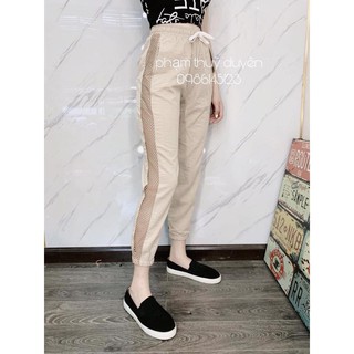 Quần Jogger đũi phối lưới