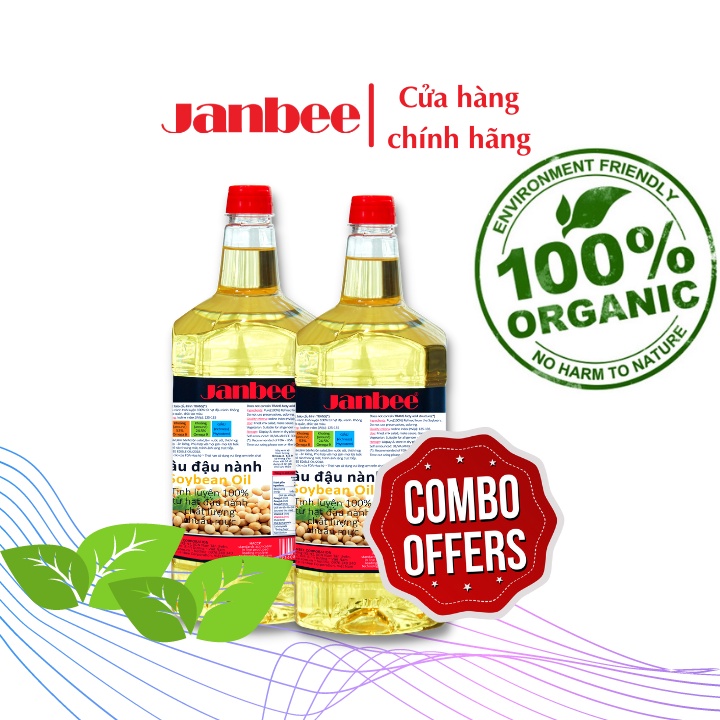 Dầu Đậu Nành Janbee Combo 2 chai 2L