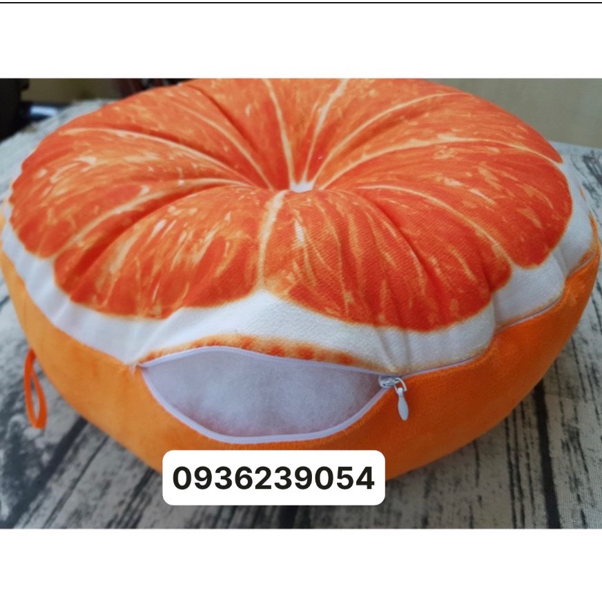 Gối tựa Trái cây 3D, gối tựa hoa quả ruột bông trắng