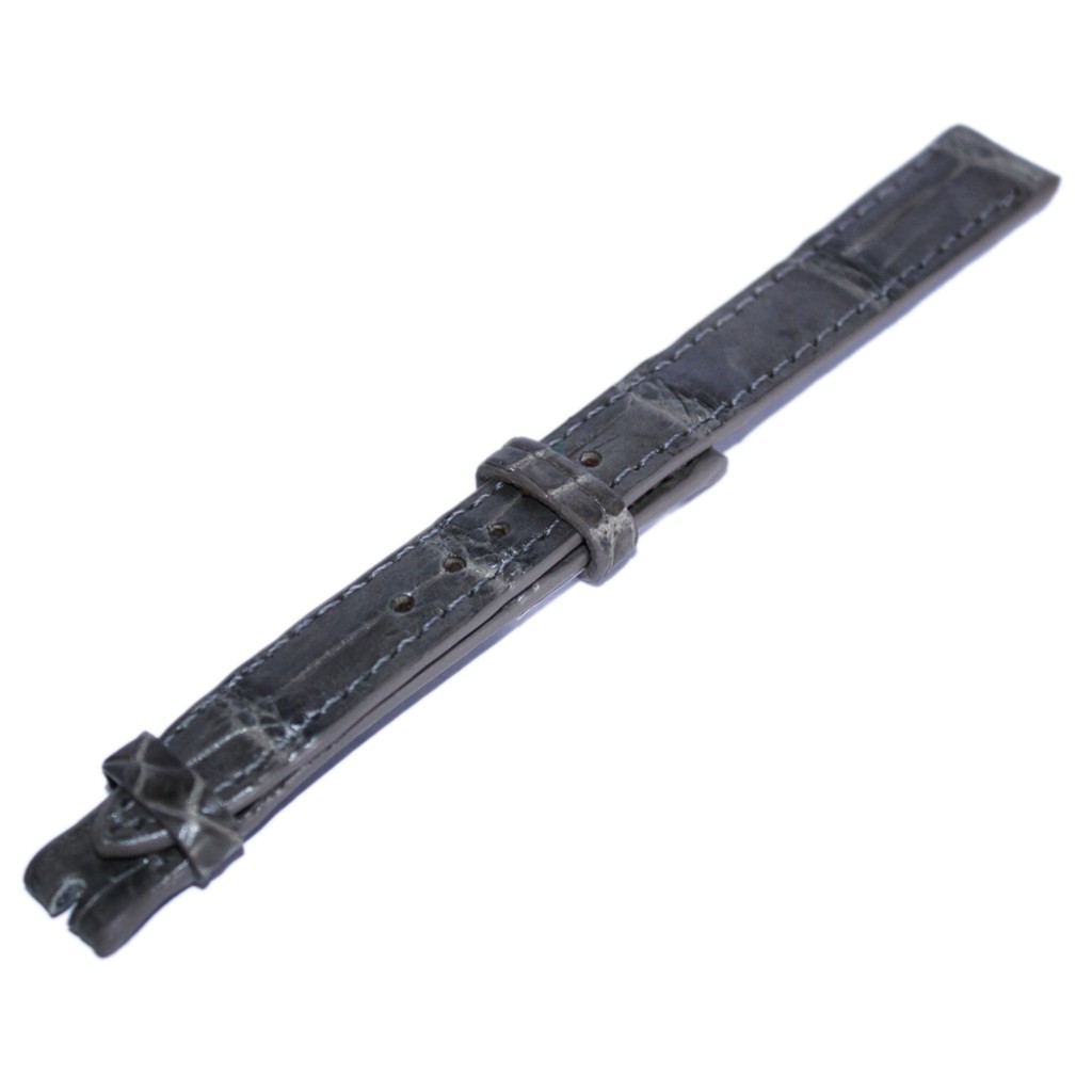 Dây đồng hồ Huy Hoàng da cá sấu màu xám - HP8290