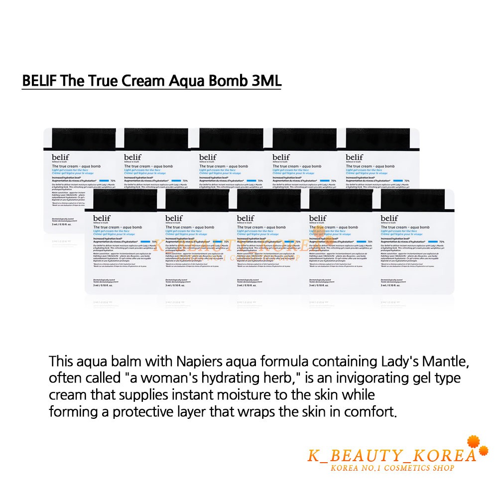 [belif] The True Cream Aqua Bomb 360ml (3ml * 120ea / daily size)