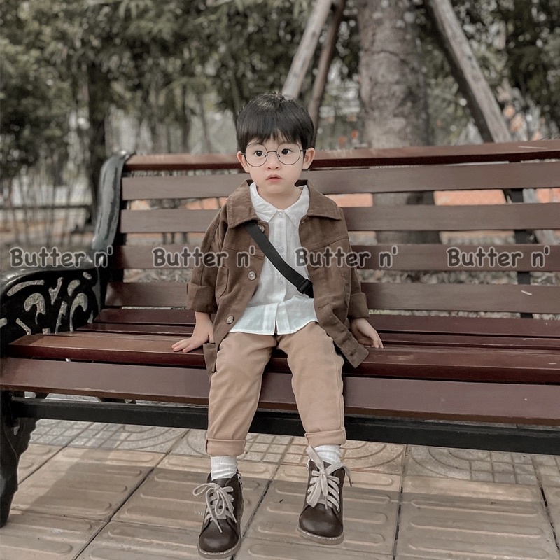 Khoác Jean Nâu Cho Bé