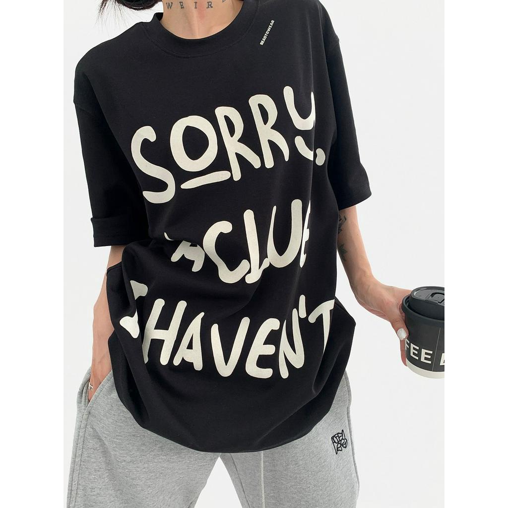 Áo Thun Tay Ngắn Dáng Rộng In Họa Tiết Mút Xốp Thời Trang Mùa Hè 2023 Cho Nữ