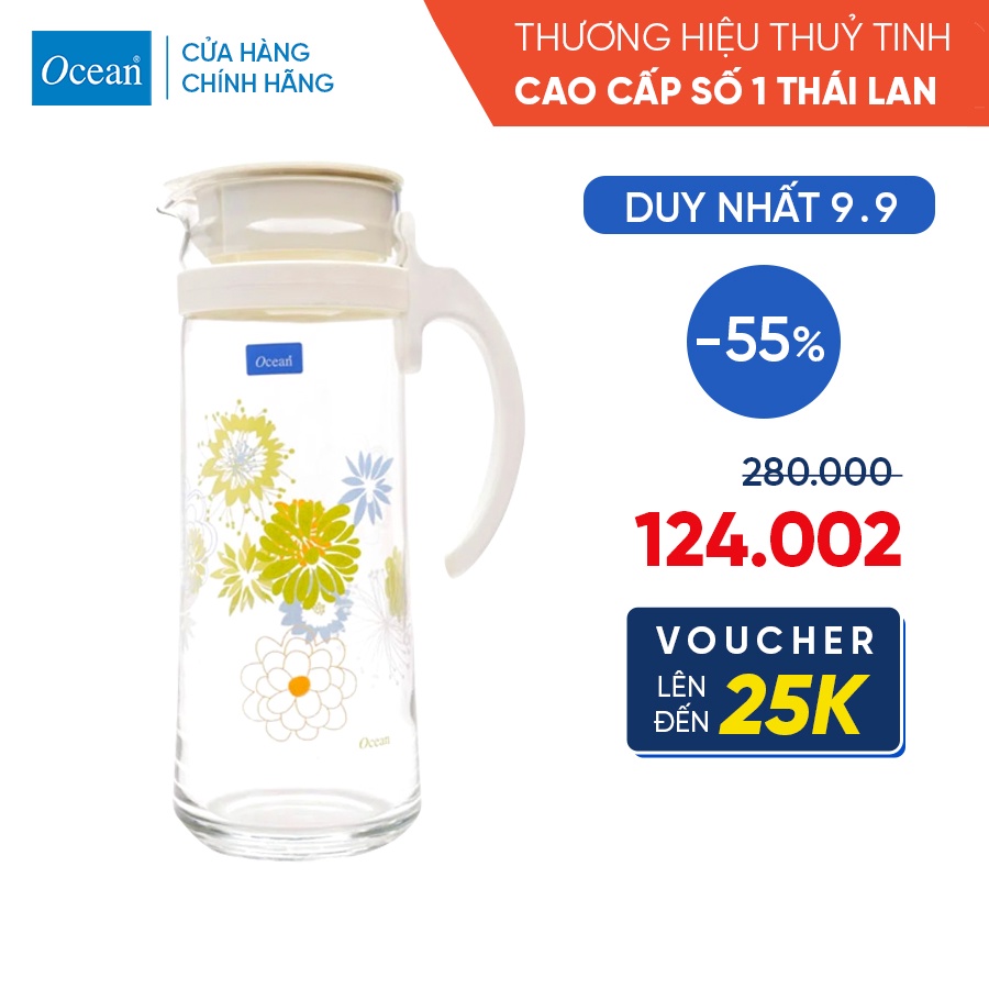 Bình Thủy Tinh In Hoa - Ocean Patio 1,2L - Chính Hãng