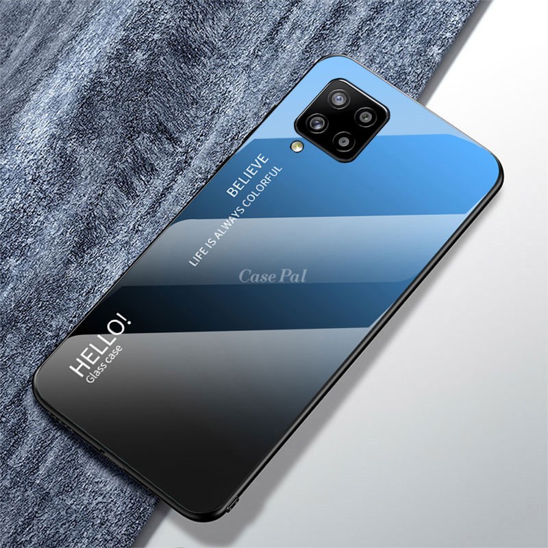 Ốp điện loại lưng kính cường lực màu Gradient cho Samsung Galaxy A12 | BigBuy360 - bigbuy360.vn