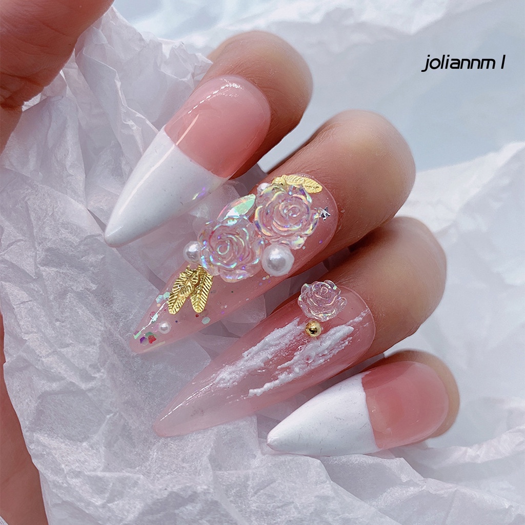 Set 90 phụ kiện trang trí móng tay hình hoa trà 3d bằng nhựa resin