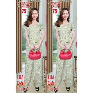 sét bộ lụa hoa nhí ống rộng moden mẫu mới 2020