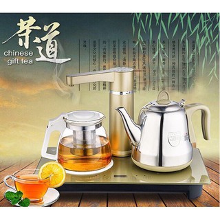 Bộ Bình Ấm Pha Trà Điện Siêu Tốc cao cấp-  Ấm trà THỦY TINH Cường Lực CAO CẤP AN TOÀN Sức Khỏe SANG TRONG Tiện Lợi