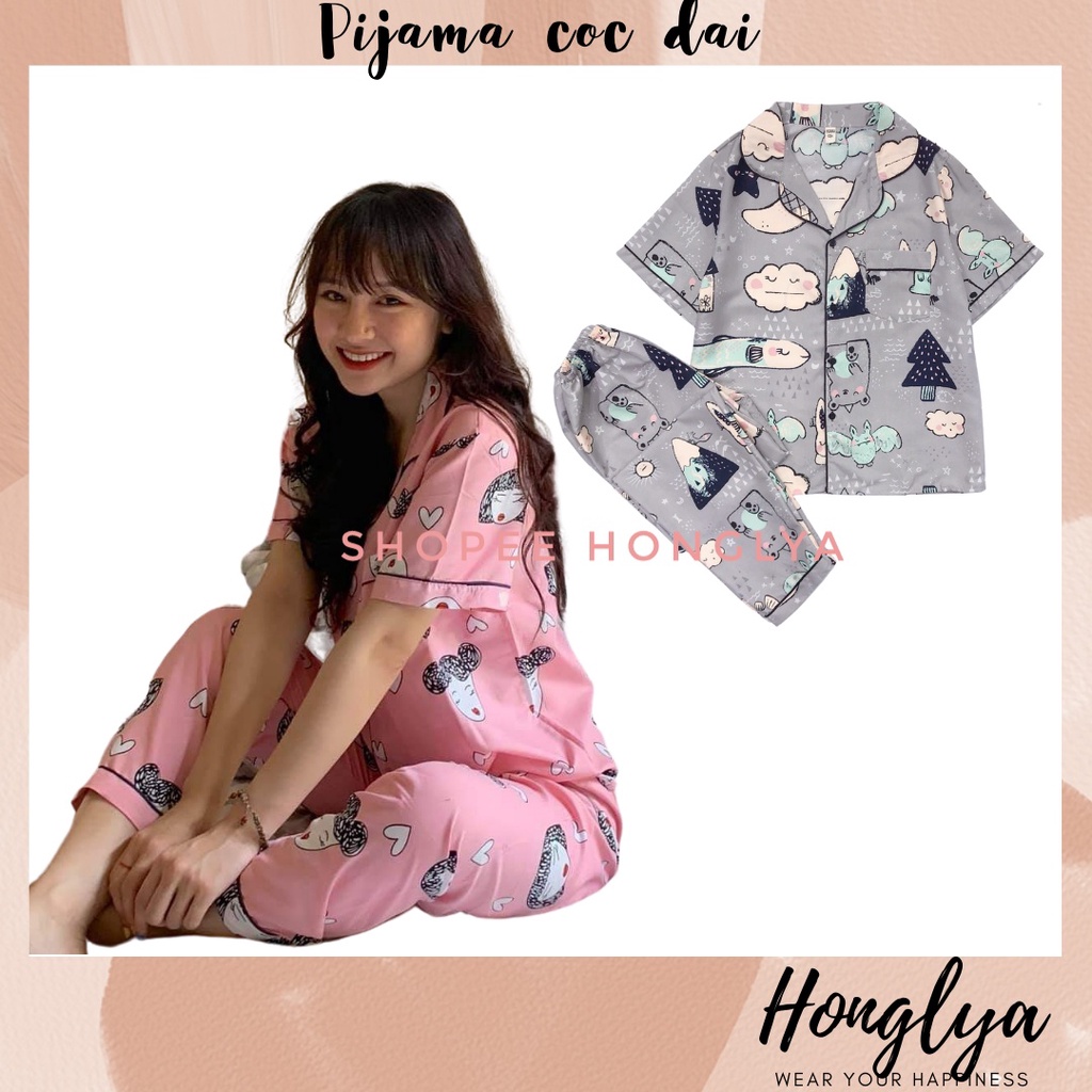 Bộ ngủ Pijama quần dài áo ngắn tay hàng loại 1 chuẩn xịn bộ mặc nhà pijama loại CỘC DÀI