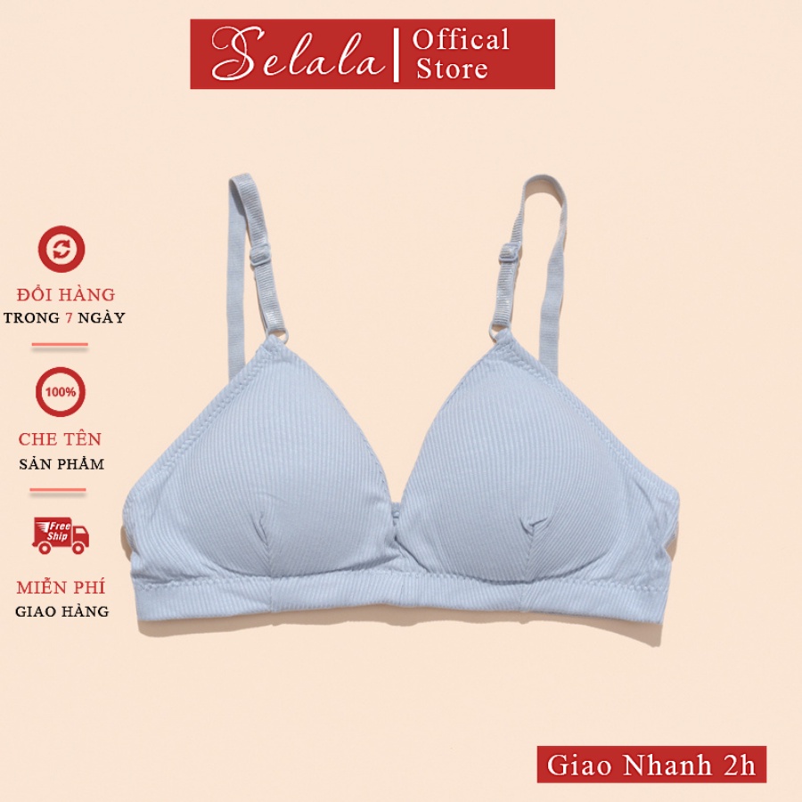 Áo Bra Cotton Selala Gân Tăm Đệm Mỏng Thoải Mái Thoáng Mát BS01