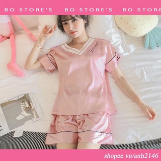 [Nhiều Màu] Bộ Đồ Ngủ Mặc Nhà Lụa Phi Bóng Cho Nữ Đủ Size