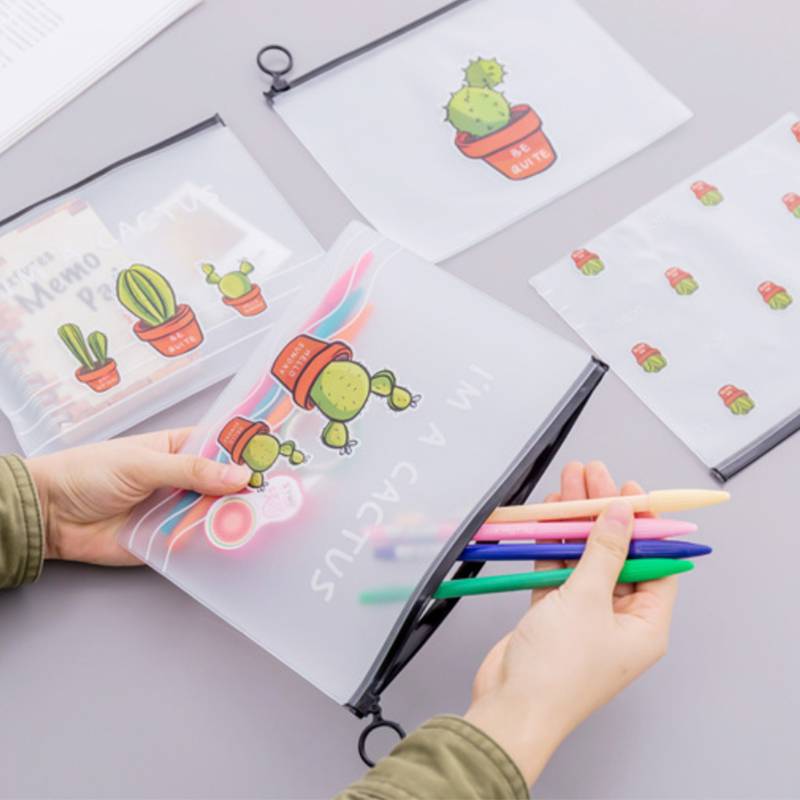 Túi đựng mỹ phẩm bút trong suốt đáng yêu tiện dụng dành cho trẻ em
