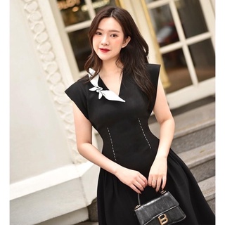 Váy li eo nơ cổ sang chảnh