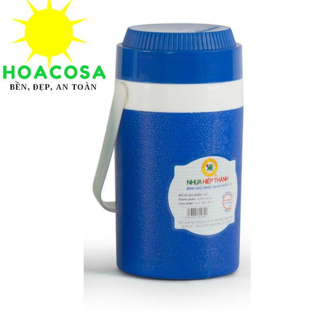 Bình Giữ Nhiệt Có Quai Xách 1 Lít (1L) Hibox Nhựa Hiệp Thành Cứng Cáp, Đẹp, Giữ Lạnh Tốt- Đồ Gia Dụng Hoacos