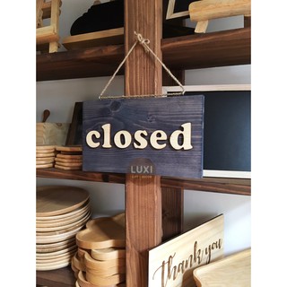 Bảng gỗ treo cửa 2 mặt Open – Close 21