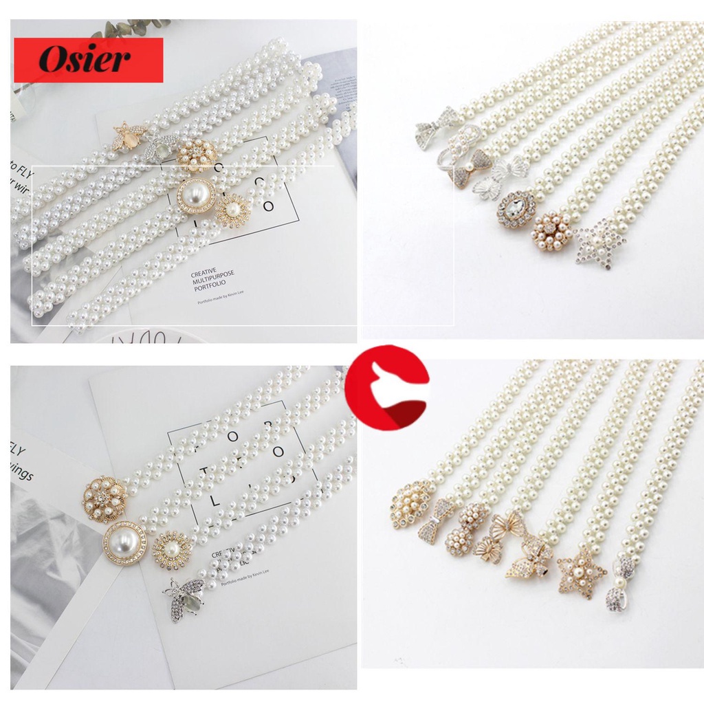 Quà Tặng Mới OSIER|Thắt Lưng Đính Ngọc Trai Giả Thời Trang Dành Cho Nữ
