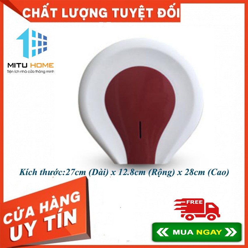 Hộp đựng giấy vệ sinh cuộn lớn, công nghiệp treo, gắn tường MITUHOME -  AAU202 - Nhựa ABS, đựng giấy 700GRAM