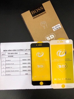 Miếng dán cường lực iPhone 7plus, 8plus 9D Full