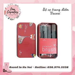 Bộ Cọ Trang Điểm 6 Cây Vacosi My Darling - hộp vỏ đen và vỏ đen