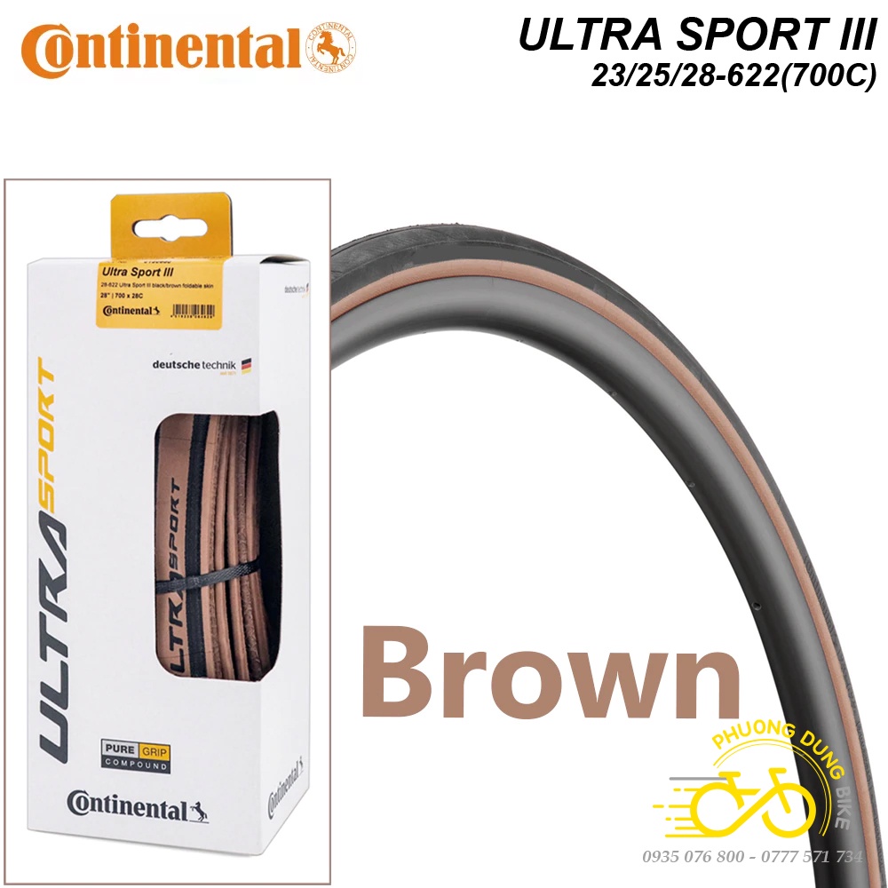 Lốp  gấp xe đạp Continental Ultra Sport 3 700x23C/ 700x25C / 700x28C - 1 Chiếc