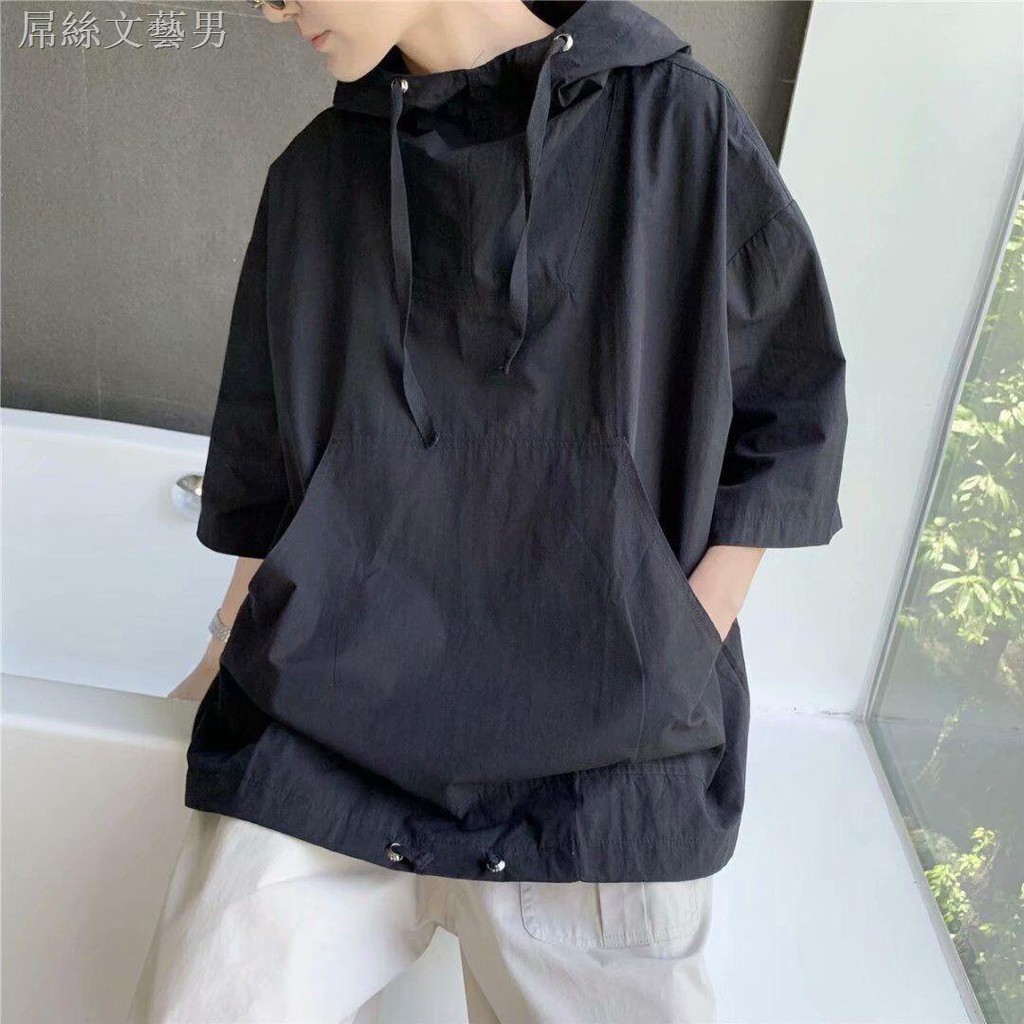 Áo Hoodie Tay Lỡ Dáng Rộng Màu Sắc Trẻ Trung Phong Cách Hàn Quốc Cho Nam