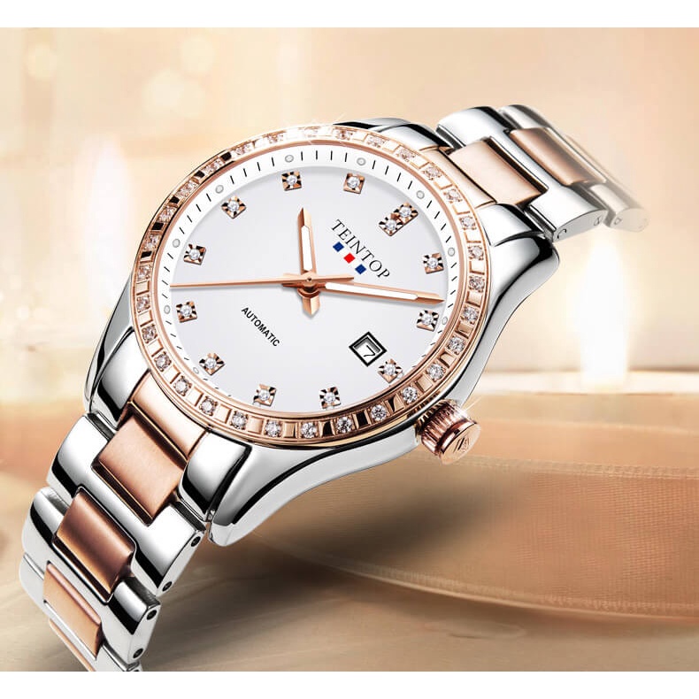 Đồng hồ nữ chính hãng Teintop T8686-1 hàng mới,Kính sapphire ,chống xước,Chống nước,máy cơ,Bảo Hành 12 Tháng