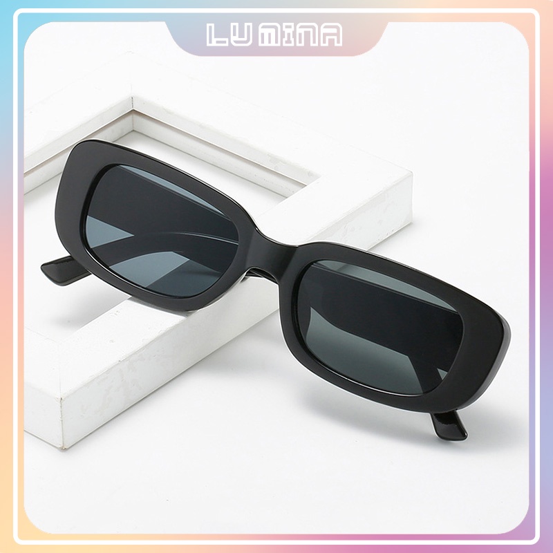 Mắt kính râm mát thời trang nam nữ sang chảnh cá tính phong cách Ulzzang kính mát nữ nam hình chữ nhật siêu ngầu đẹp 252