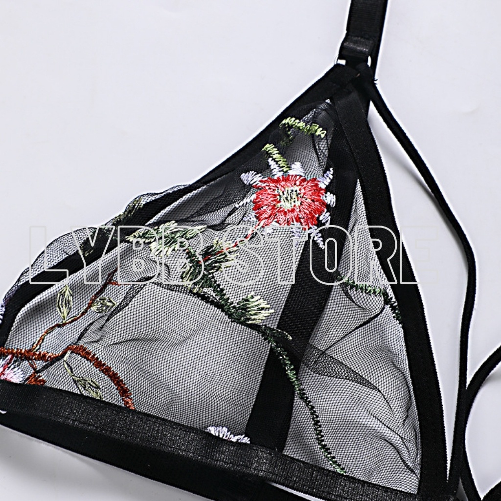 [CÓ ẢNH THẬT] Bồ đồ lót ren lưới thêu hoa sexy, Set đồ lót lưới trong suốt thêu hoa áo ngực không gọng quần lót dây | BigBuy360 - bigbuy360.vn