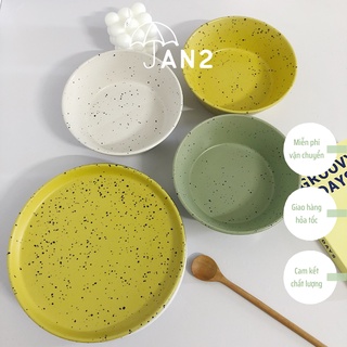 Dĩa sứ vẩy mực phong cách Hàn Quốc ~ dĩa ăn sáng trộn salad/ dĩa trái cây | JAN2DECOR