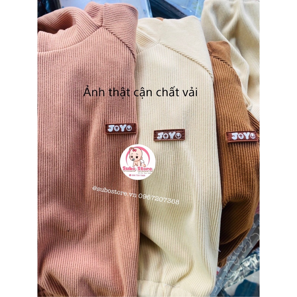 JOYO Bộ nỉ hoodie nhung tăm ấm áp cho bé trai bé gái phong cách Hàn Quốc