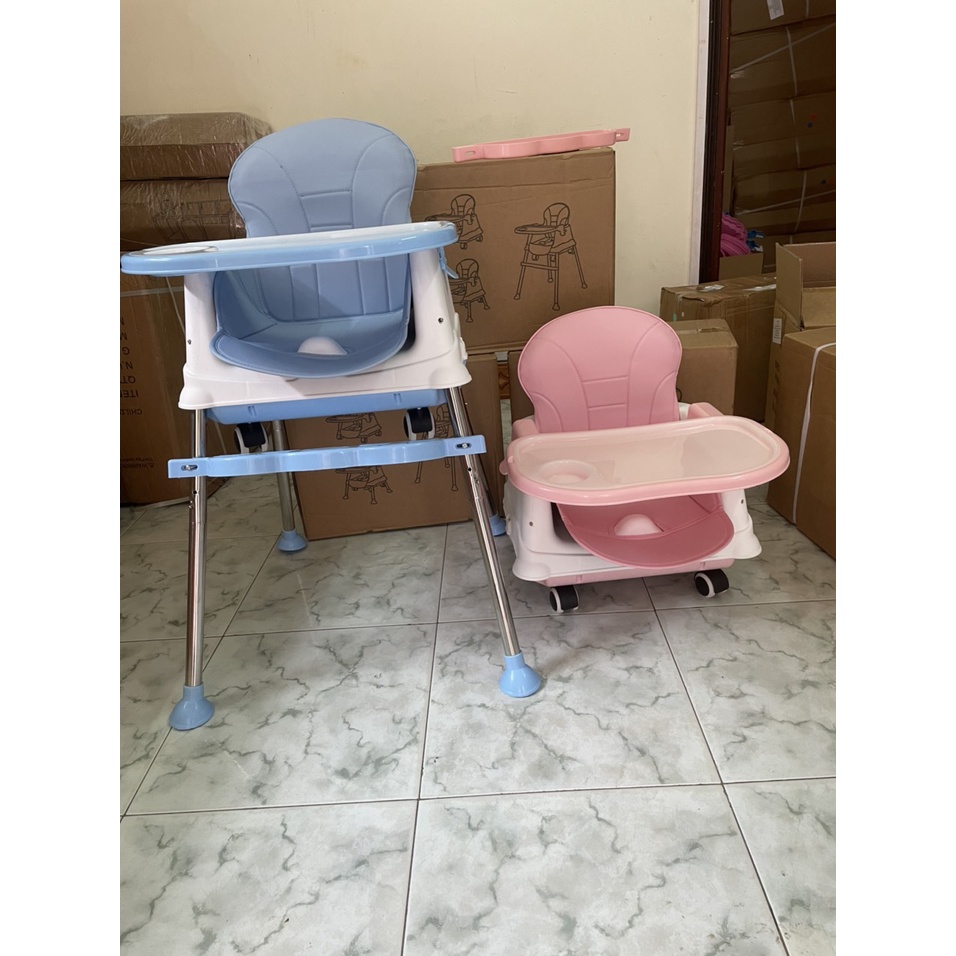 Ghế ăn dặm đa năng cao cấp cho bé điều chỉnh độ cao, có bánh xe