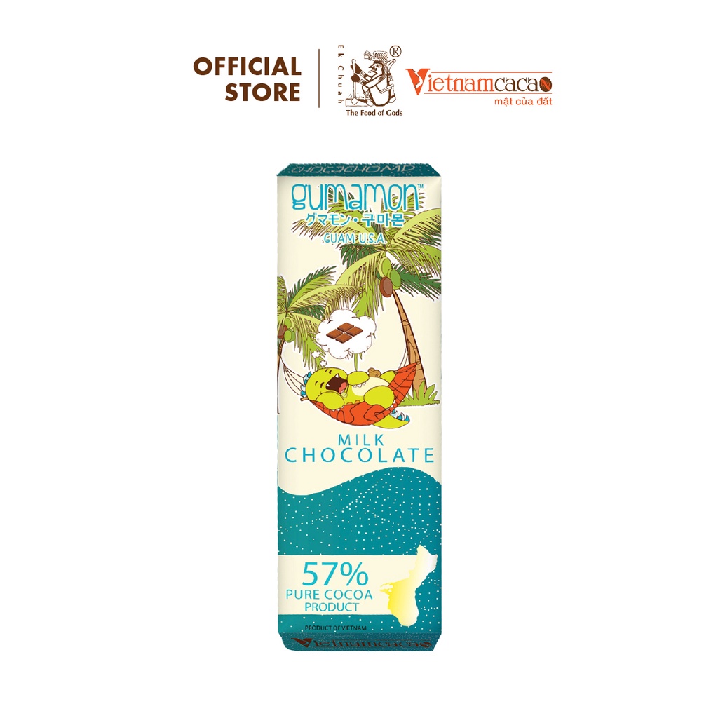 Socola nguyên chất  khủng long Gumamon - Thanh 37g - Vinacacao 222g