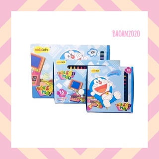 Bộ hộp màu sáp doremon có 10 màu/16 màu/24 màu