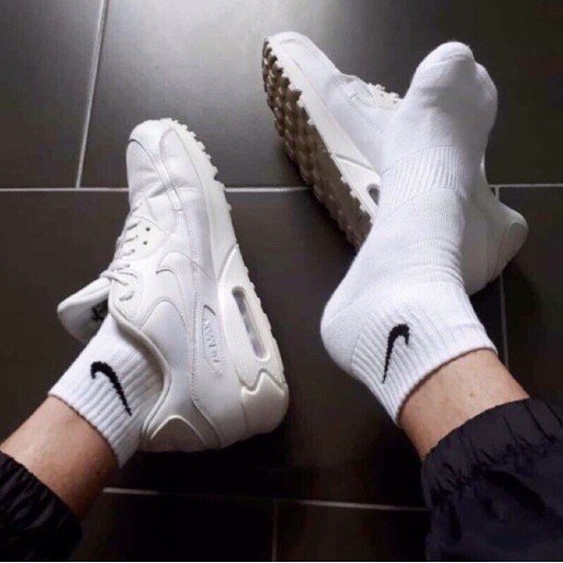 Tất Nike trắng trơn cổ ngắn Unisex- Vớ Nike trắng ngắn trơn nam nữ thời trang