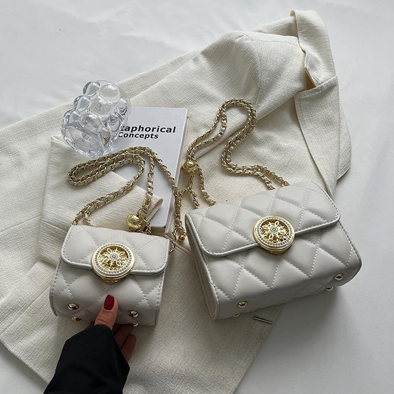 Túi Đeo Vai Hình Vuông Cỡ Nhỏ Phối Dây Đeo Sợi Xích Thời Trang Cho Nữ