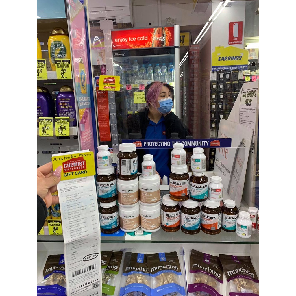 Viên Uống Healthy Care Sụn Vi Cá Mập  Úc Giúp Duy Trì Hệ Sụn Khớp Dẻo Dai, Linh Hoạt 750mg 200 Viên