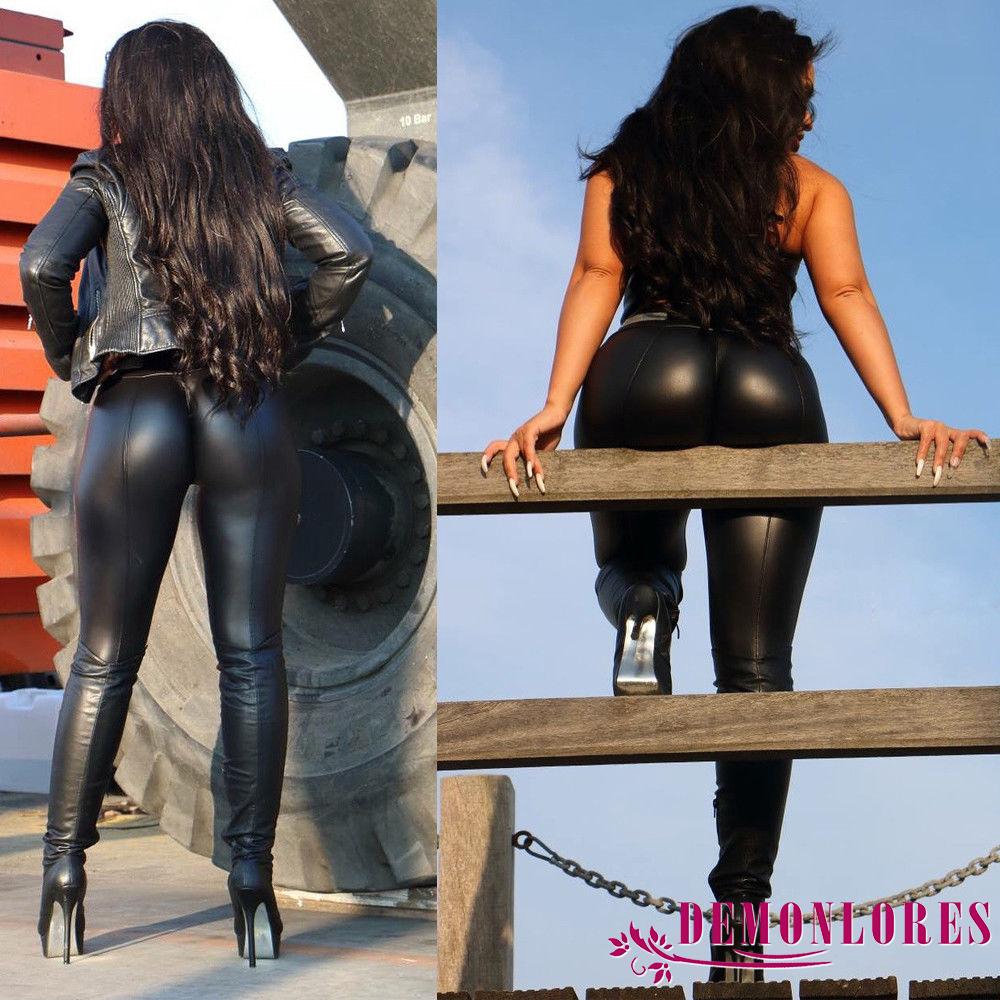 Quần legging giả da thời trang nữ