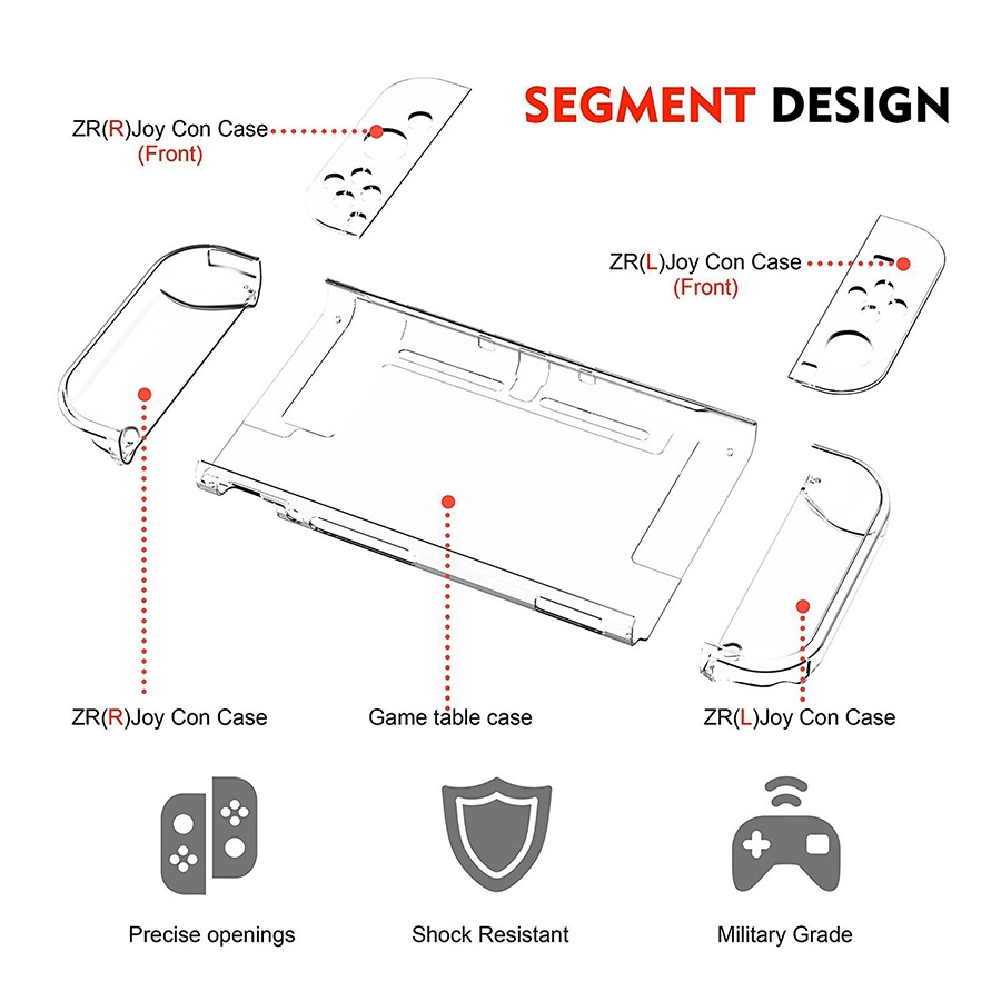 Túi EVA Cứng Đựng Tay Cầm Điều Khiển Chơi Game Nitendo Switch 6 Trong 1