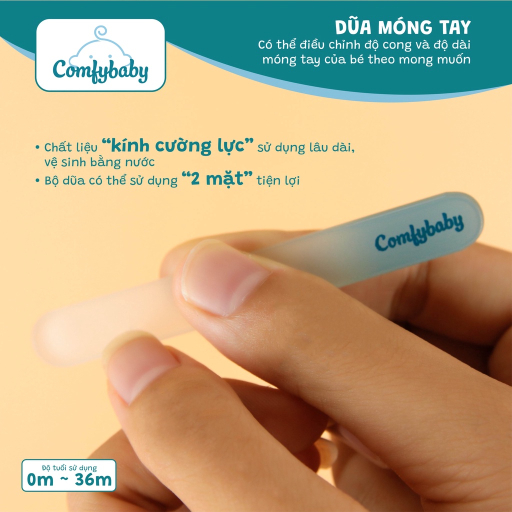 Bộ bấm móng tay cho bé 4 trong 1: cắt móng tay, dũa, nhíp, kéo an toàn tuyệt đối cho trẻ Comfybaby BM1