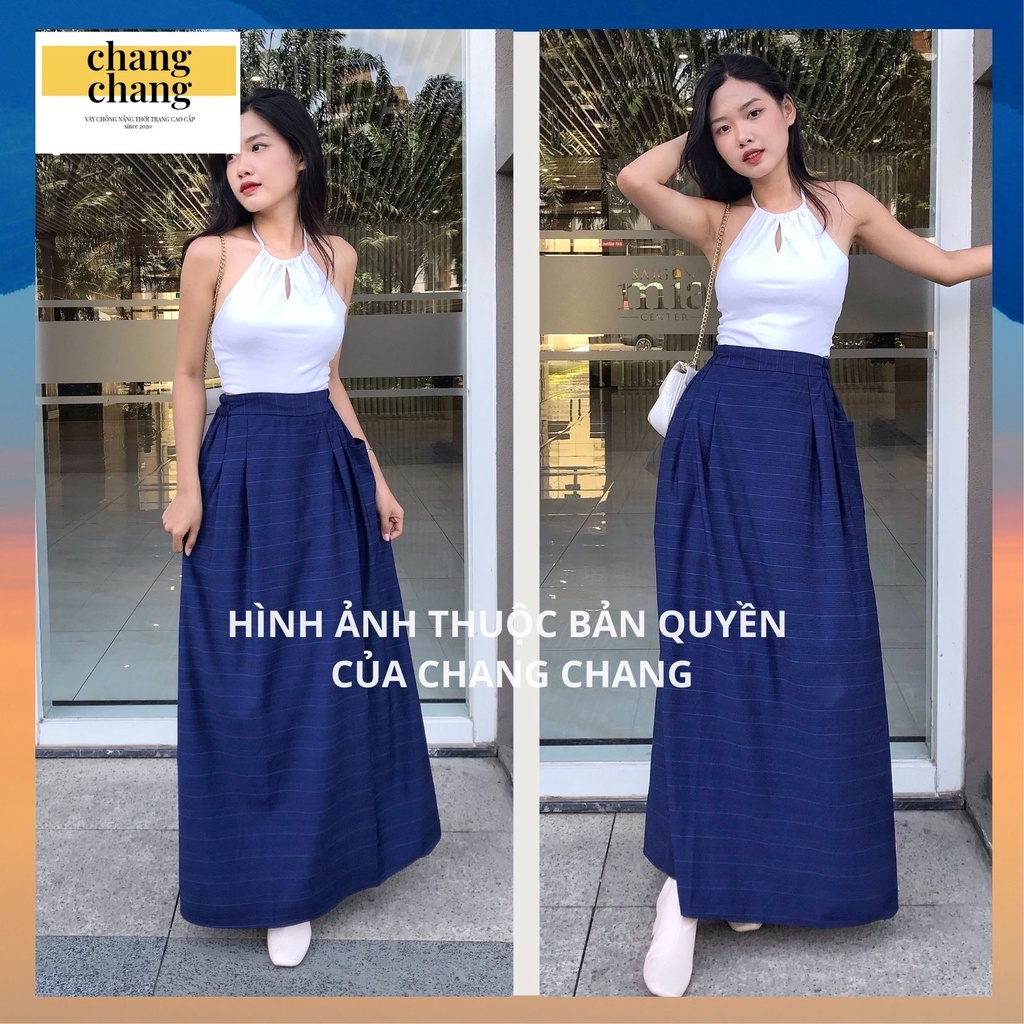 Quây Che Nắng Lưng Thun Cài Nút CHANG CHANG, Váy Chống Nắng Vải Quần Tây Dày Mềm