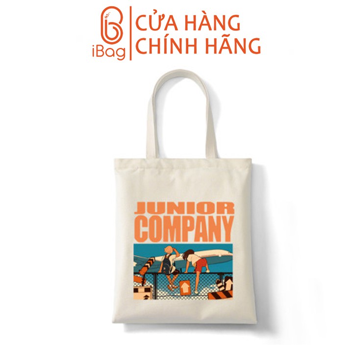 Túi tote vải canvas IBAG nữ phong cách ulzzang dáng unisex in hình Junior Company N001