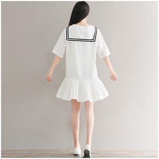 Váy trắng đuôi cá cổ thủy thủ CV0321T