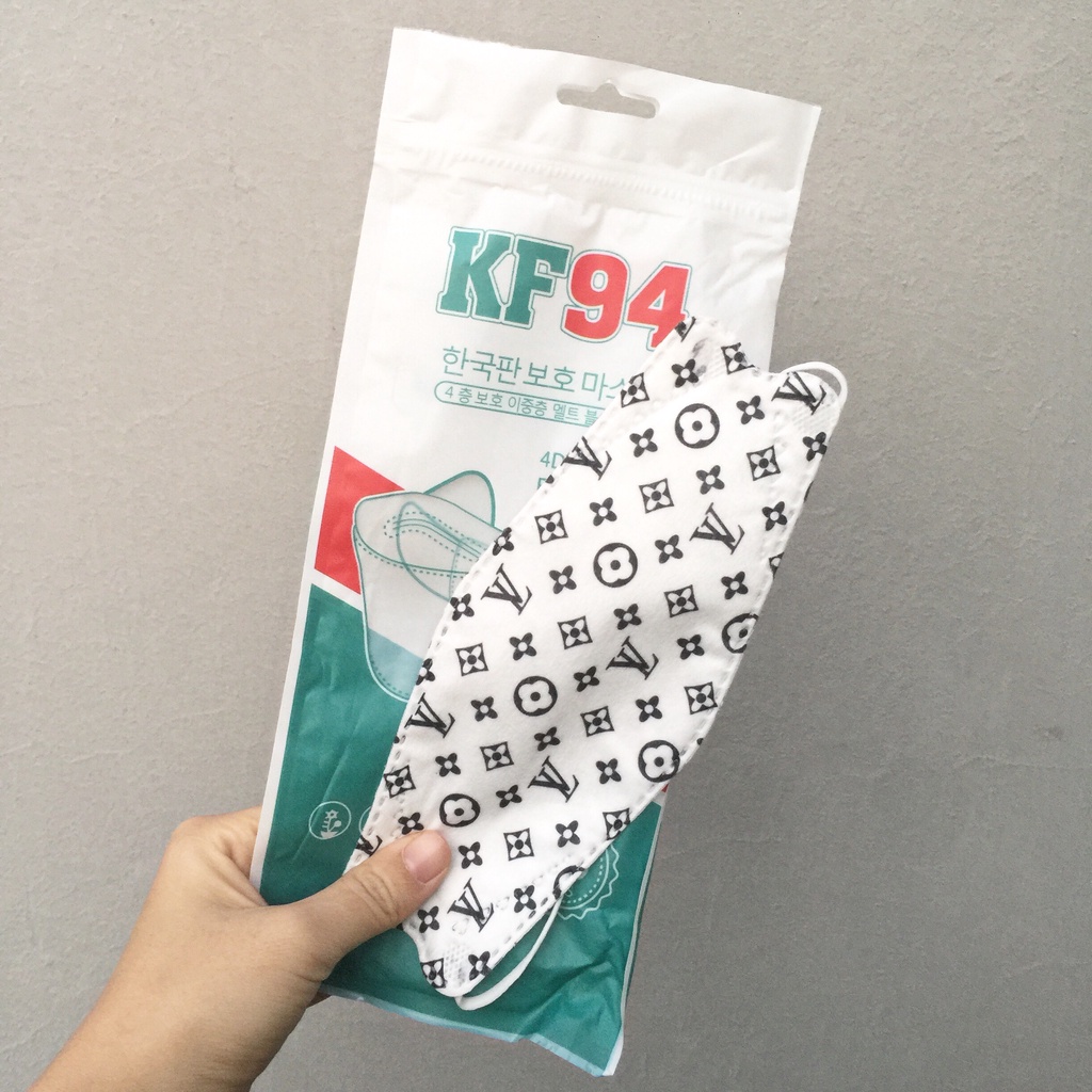 10 Khẩu Trang KF94 Hoạ Tiết LV/ DR/GC Đẹp Kháng Khuẩn Sang Chảnh Cho Nam Nữ(gói10 chiếc)