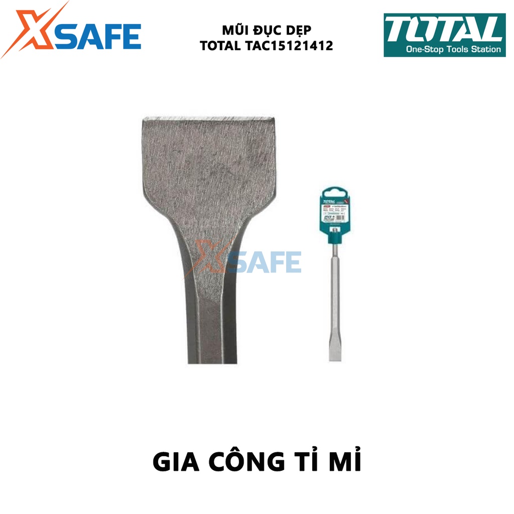 Mũi đục dẹp TOTAL TAC15121412 size 14x250x40mm dùng đục, khoét các bề mặt vật liệu cứng - chính hãng